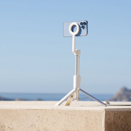 KraftGeek MagStand trípode para teléfono con altura 17.5 a 64.2 pulgadas blanco