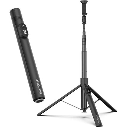 KraftGeek JustTap Tripié Negro para Smartphone 13 a 66 Pulgadas Altura Bluetooth