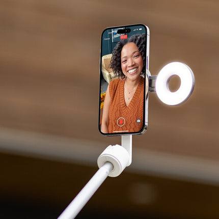 KraftGeek MagStand trípode para teléfono con altura 17.5 a 64.2 pulgadas blanco