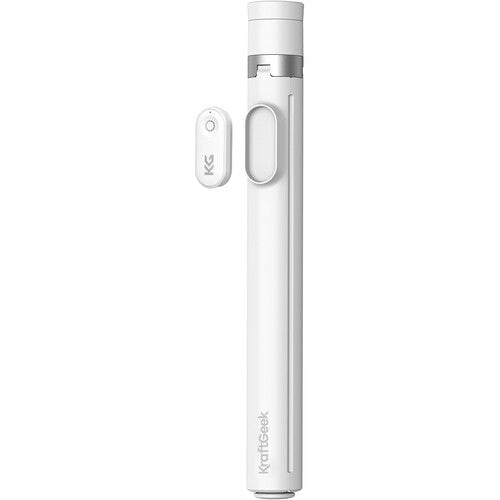 KraftGeek JustTap Tripod Blanco Trípode con Bluetooth Control Remoto 33' rango
