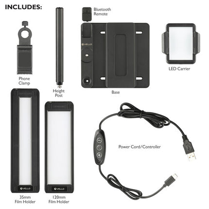 Vello Film Digitizador 35mm y 120 para Smartphones con LED y Mando Bluetooth