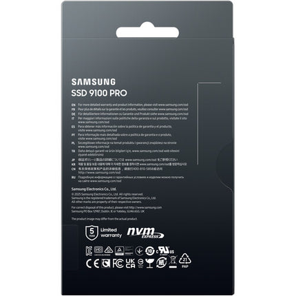Samsung 8TB 9100 PRO SSD PCIe 5.0 M.2 2280 hasta 14800 MB/s lectura