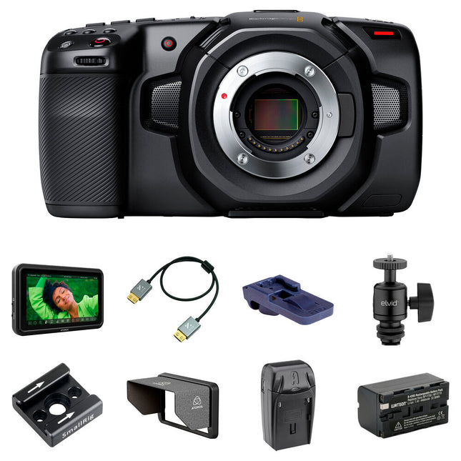 Blackmagic Design Pocket Cinema Camera 4K Kit Monitoring HDMI 5 2" 5200mAh
