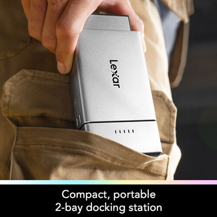 Lexar Professional Workflow Go Estación de Acoplamiento con Batería 5000mAh y Puertos USB-C 10 Gb/s