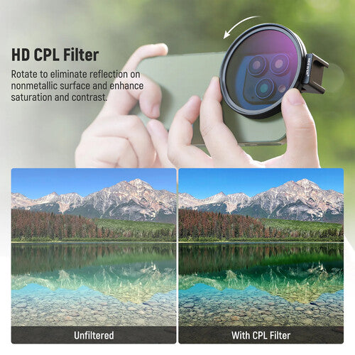 Neewer FL-78 HD Filtro CPL 67mm para Smartphones con Clip y Montura