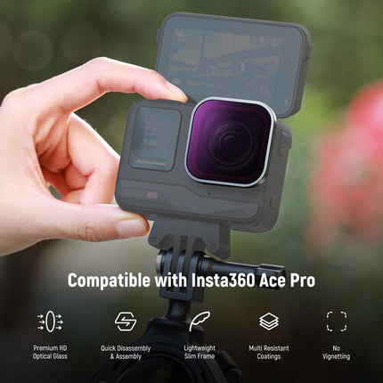Neewer Kit Filtros ND Polarizados para Insta360 Ace Pro 4 Piezas vidrio óptico HD resistente agua y aceite