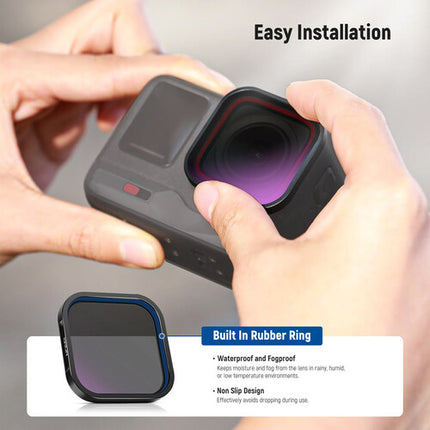Neewer Kit Filtros ND Polarizados para Insta360 Ace Pro 4 Piezas vidrio óptico HD resistente agua y aceite