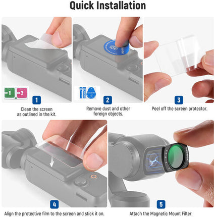 Neewer Kit de Filtros para Lente DJI Osmo Pocket 3 ND2-32 CPL 3 Pack