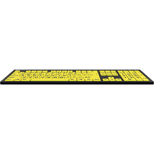 Logickeyboard XL Print NERO PC Teclado Amarillo Negro Con 2 Puertos USB 2.0