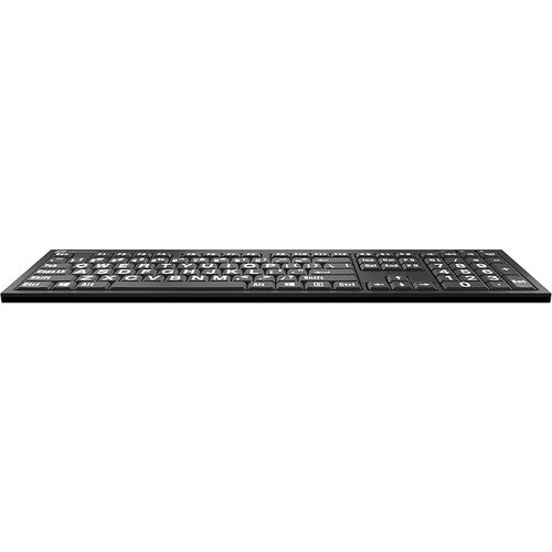 Logickeyboard XL Print NERO teclado para PC línea Slim impresión blanca sobre negro 2 puertos USB