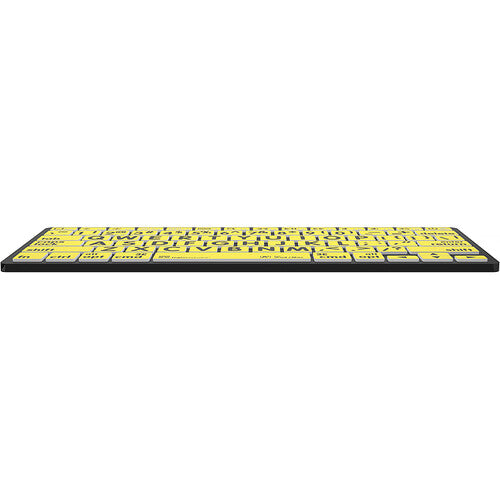 Logickeyboard Teclado Mini Bluetooth Letras Grandes Negro Amarillo 8 m Compatible iPad iPhone