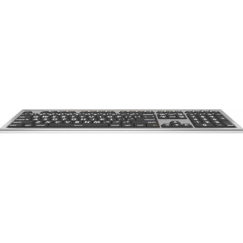 Logickeyboard Large Print ALBA Mac Pro Teclado Americano Blanco sobre Negro con Luz USB