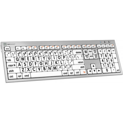 Logickeyboard Large Print ALBA Mac Pro Teclado Americano Inglés Blanco y Negro