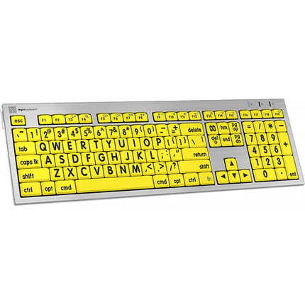 Logickeyboard Large Print ALBA Teclado Mac Pro Inglés Americano Negro Amarillo