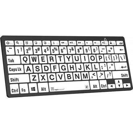 Logickeyboard LargePrint Teclado Bluetooth Mini 78 Teclas Alto Contraste con Pilas AAA