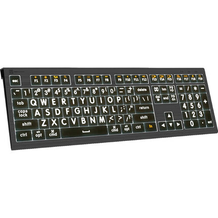 Logickeyboard ASTRA2 Teclado cableado Mac US impresión grande USB 3.0 108 teclas retroiluminado