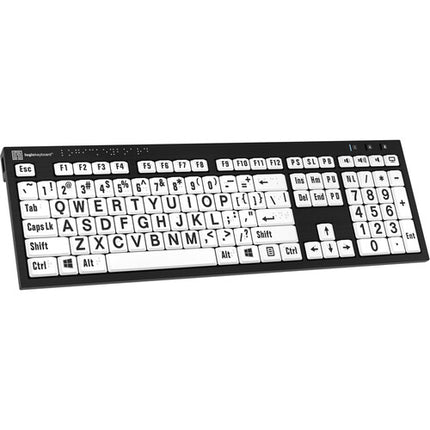 Logickeyboard Nero teclado Braille y letras grandes 104 teclas USB tipo A