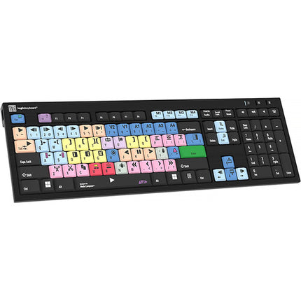 Logickeyboard Nero Slimline Teclado para Avid Media Composer con 2 Puertos USB y Teclas Codificadas