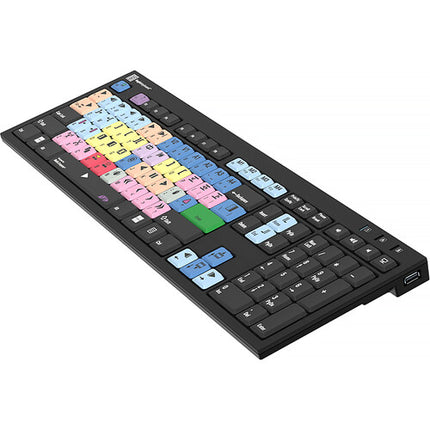 Logickeyboard Nero Slimline Teclado para Avid Media Composer con 2 Puertos USB y Teclas Codificadas