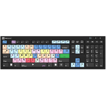 Logickeyboard Nero Slimline Teclado para Avid Media Composer con 2 Puertos USB y Teclas Codificadas