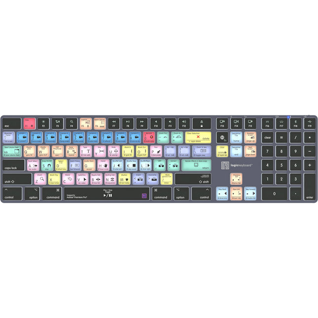 Logickeyboard TITAN Teclado Inalámbrico para Adobe Premiere Pro CC con 62 Atajos y Retroiluminación
