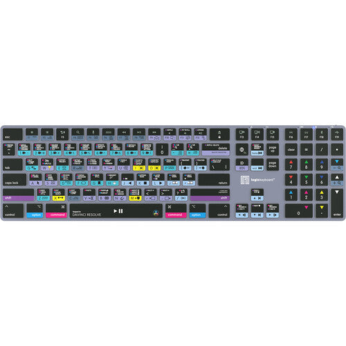 Logickeyboard TITAN DaVinci Resolve Teclado Inalámbrico Bluetooth USB-C Retroiluminado