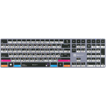 Logickeyboard Adobe Premiere Pro & After Effects TITAN Teclado Inalámbrico Retroiluminado US English para Windows USB-C Bluetooth 108 Teclas