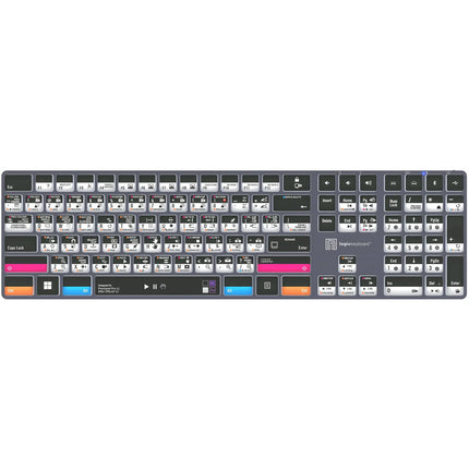Logickeyboard Adobe Premiere Pro & After Effects TITAN Teclado Inalámbrico Retroiluminado US English para Windows USB-C Bluetooth 108 Teclas