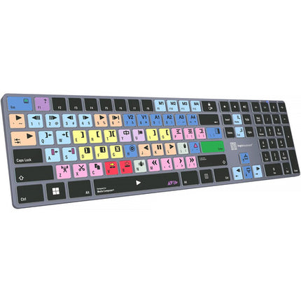 Logickeyboard Avid Media Composer TITAN Teclado inalámbrico retroiluminado 108 teclas batería recargable Bluetooth 30' compatible Windows