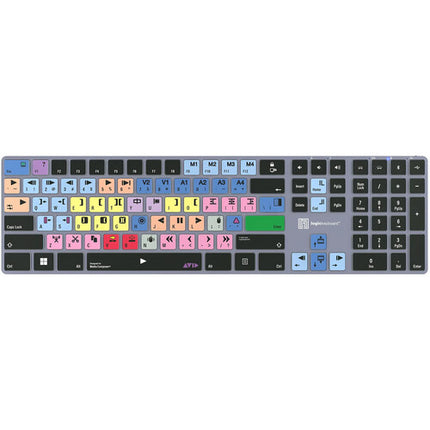 Logickeyboard Avid Media Composer TITAN Teclado inalámbrico retroiluminado 108 teclas batería recargable Bluetooth 30' compatible Windows