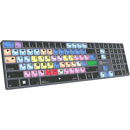 Logickeyboard Avid Media Composer TITAN Teclado inalámbrico retroiluminado 108 teclas batería recargable Bluetooth 30' compatible Windows