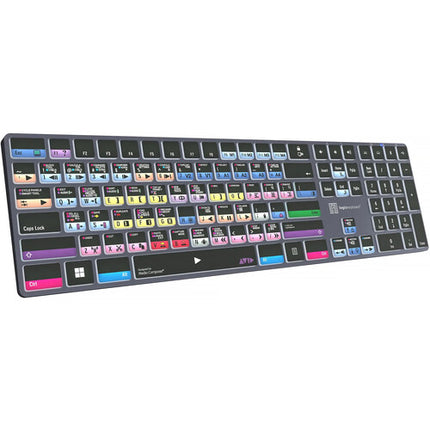 Logickeyboard Avid Media Composer Pro TITAN Teclado inalámbrico retroiluminado 108 teclas batería recargable Bluetooth 30 pies Windows