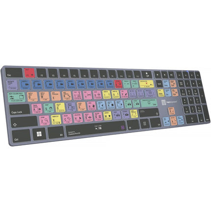 Logickeyboard Adobe Premiere Pro CC TITAN teclado inalámbrico retroiluminado 108 teclas batería recargable Bluetooth 30 ft