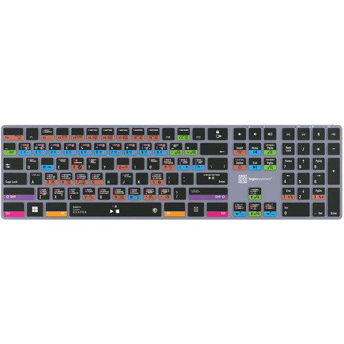 Logickeyboard Cockos Reaper TITAN Teclado inalámbrico retroiluminado 108 teclas Bluetooth 30 ft Windows