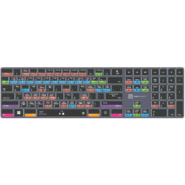 Logickeyboard Cockos Reaper TITAN Teclado inalámbrico retroiluminado 108 teclas Bluetooth 30 ft Windows