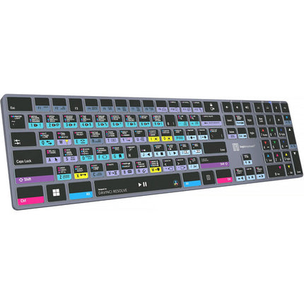 Logickeyboard Davinci Resolve Classic TITAN teclado inalámbrico retroiluminado 108 teclas batería recargable Bluetooth 30' Windows