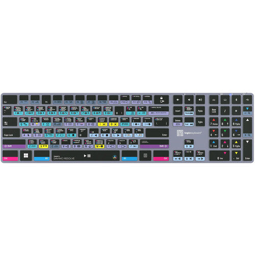 Logickeyboard Davinci Resolve Classic TITAN teclado inalámbrico retroiluminado 108 teclas batería recargable Bluetooth 30' Windows