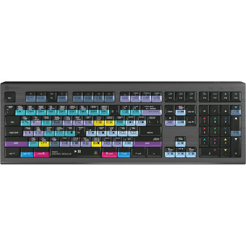 Logickeyboard ASTRA 2 Teclado Retroiluminado para DaVinci Resolve Mac US 108 Teclas y Puerto USB 3.0