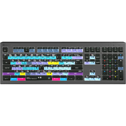 Logickeyboard ASTRA 2 Teclado Retroiluminado para DaVinci Resolve Mac US 108 Teclas y Puerto USB 3.0
