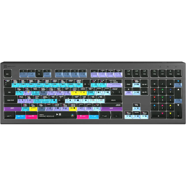 Logickeyboard ASTRA 2 Teclado Retroiluminado para DaVinci Resolve Mac US 108 Teclas y Puerto USB 3.0