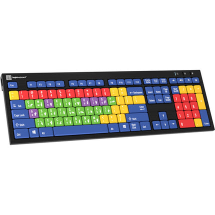 Logickeyboard Pedagogy Teclado de Aprendizaje para Windows con Teclas Codificadas y Luz USB