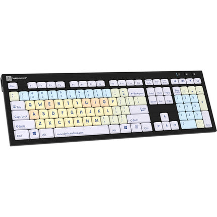 Logickeyboard Dyslexie Teclado para Dislexia con Fuente Especial 2 USB 2.0 Puertos y LogicLight Gratis