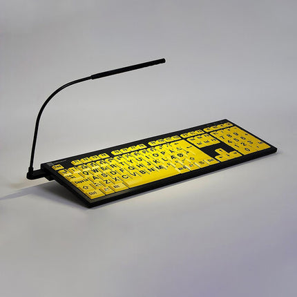 Logickeyboard XL Print NERO PC Teclado Amarillo Negro Con 2 Puertos USB 2.0