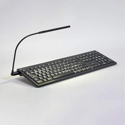 Logickeyboard XL Print NERO teclado para PC línea Slim impresión blanca sobre negro 2 puertos USB