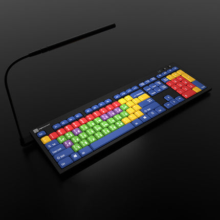 Logickeyboard Pedagogy Teclado de Aprendizaje para Windows con Teclas Codificadas y Luz USB