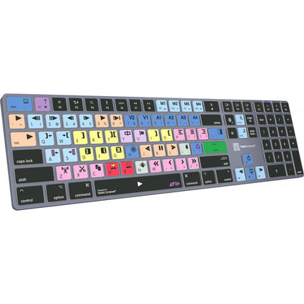 Logickeyboard TITAN Teclado inalámbrico para Avid Media Composer Classic Mac Bluetooth USB-C Retroiluminado