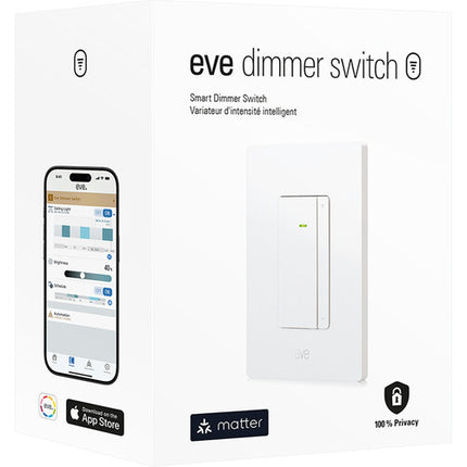 Eve Interruptor Regulador de Luz con Matter y Hilo 6 pulgadas para instalación Tres vías