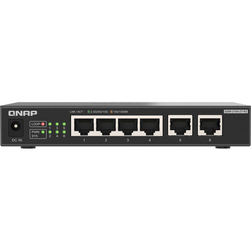 QNAP QSW-2104-2T-R2 Switch de Red No Gestionado 6 Puertos 2x10G 4x2.5G
