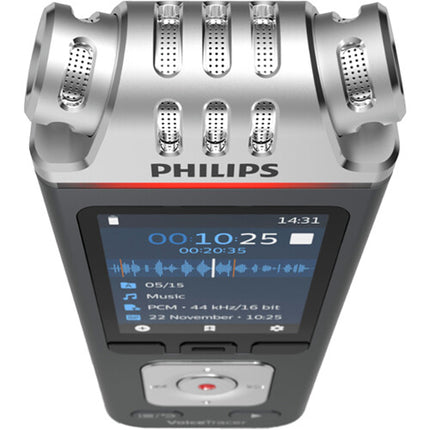 Philips DVT6115 VoiceTracer Grabadora de Audio 24-Bit 96kHz 36 Horas Batería