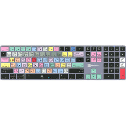 Logickeyboard TITAN Teclado Inalámbrico para Photoshop CC Mac Bluetooth USB-C Retroiluminado